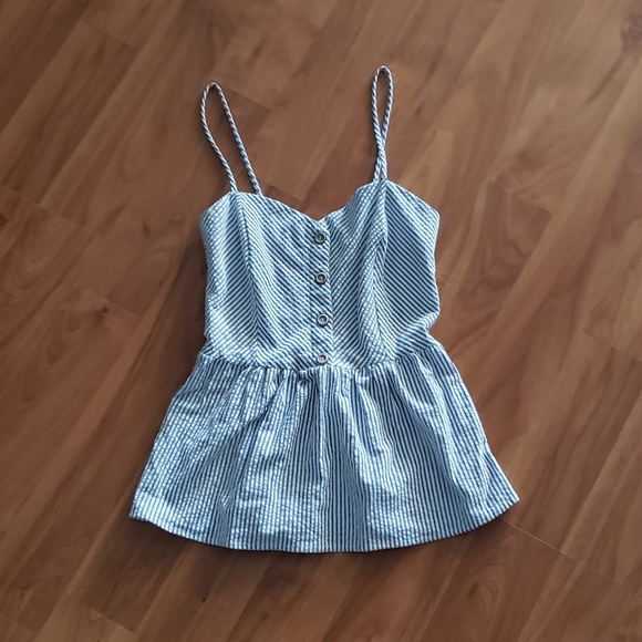 Striped Spaghetti Strap Fit And Flare Bustier Top - Picture 2 of 4